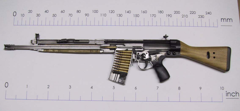 Illustration for article titled Cool photos of iconic weapons cut in half